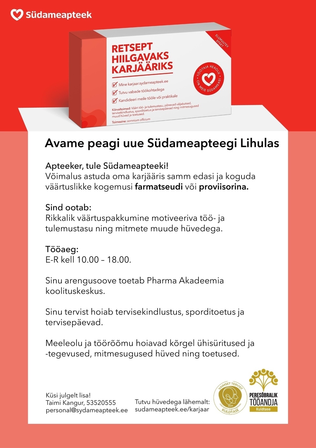PHARMA HOLDING OÜ FARMATSEUT VÕI PROVIISOR LIHULA SÜDAMEAPTEEKI