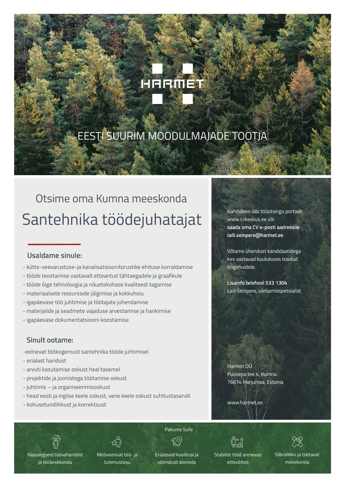 Harmet OÜ Santehnika töödejuhataja