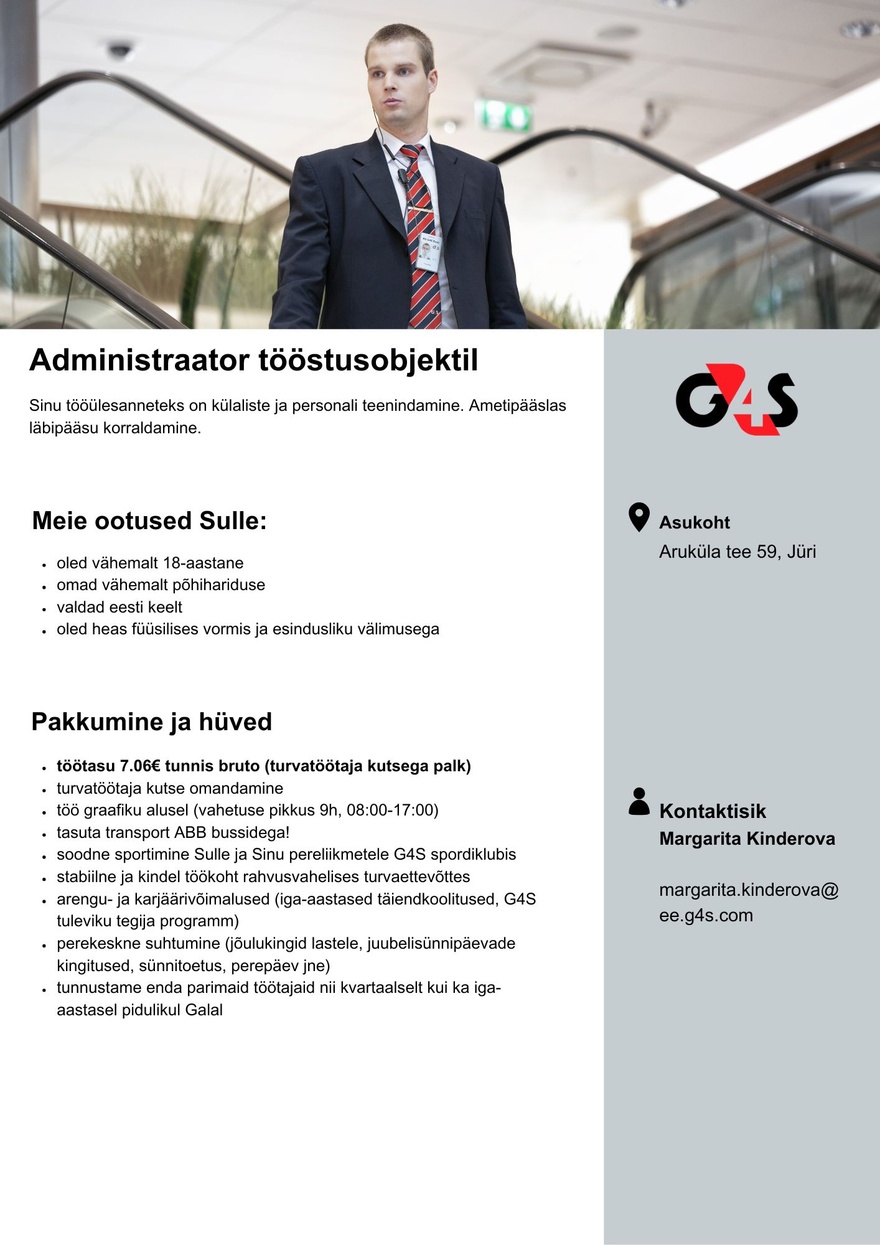 AS G4S Eesti Administraator ABB tööstusobjektil