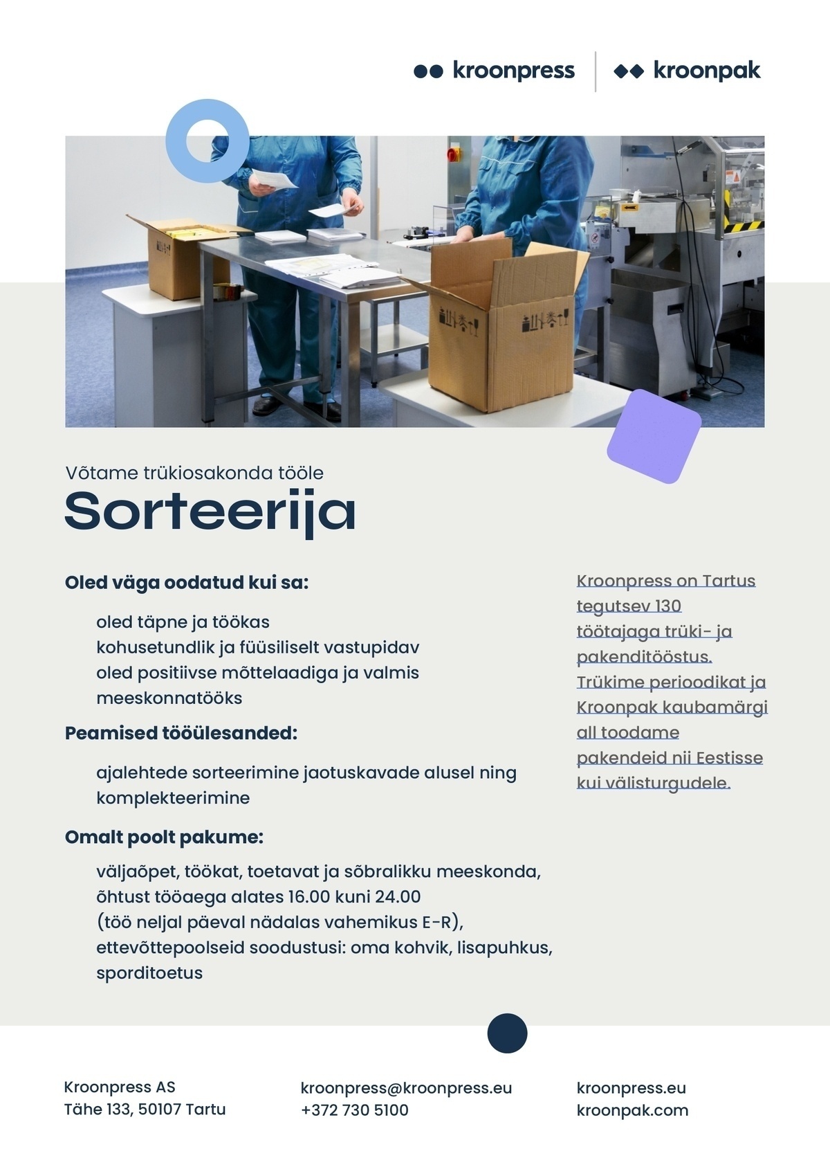 Kroonpress AS Sorteerija